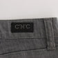 Chic Gray Slim-Fit Designer Jeans