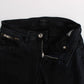 Sleek Slim Fit Designer Jeans in Classic Black