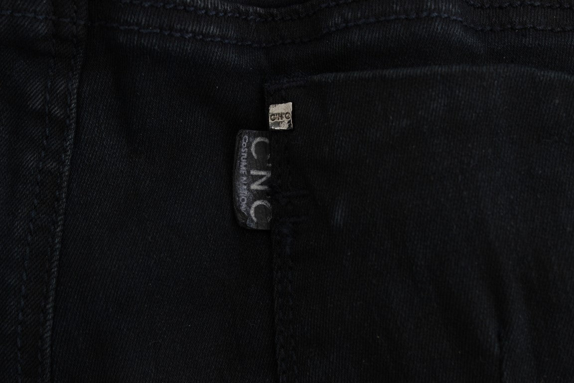 Sleek Black Slim Fit Designer Jeans