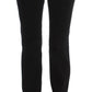 Chic Black Slim Fit Zippered Cotton Jeans