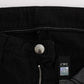 Chic Black Slim Fit Zippered Cotton Jeans