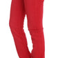 Chic Red Slim Fit Jeans