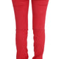 Chic Red Slim Fit Jeans