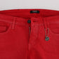 Chic Red Slim Fit Jeans