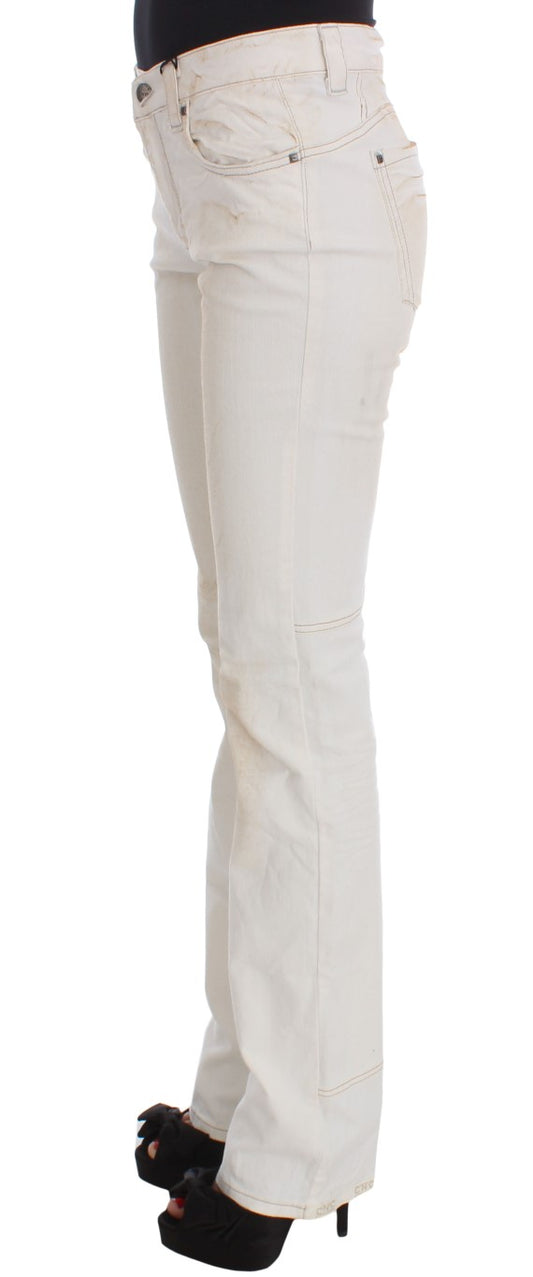 Chic White Slim Fit Designer Jeans