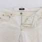 Chic White Slim Fit Designer Jeans