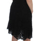 Elegant Black Floral Lace Knee-Length Dress