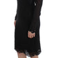 Elegant Black Floral Lace Sheath Dress