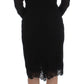 Elegant Black Floral Lace Sheath Dress