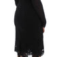 Elegant Black Floral Lace Sheath Dress