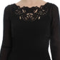 Elegant Black Floral Lace Sheath Dress