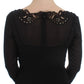 Elegant Black Floral Lace Sheath Dress