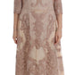 Elegant Pink Lace Embroidered Shift Dress