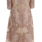 Elegant Pink Lace Embroidered Shift Dress