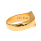 Elegant Men's Gold Plated Silver Ring