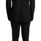 Elegant Black Striped Slim Fit Two-Piece Suit