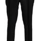 Elegant Black Striped Slim Fit Two-Piece Suit