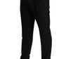 Elegant Black Striped Slim Fit Two-Piece Suit