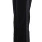 Elegant Black Wide Leg Silk Blend Pants