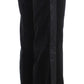 Elegant Black Wide Leg Silk Blend Pants