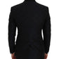 Elegant Blue & Black Slim Fit Suit Ensemble