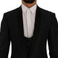 Elegant Blue & Black Slim Fit Suit Ensemble