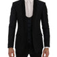 Elegant Blue & Black Slim Fit Suit Ensemble