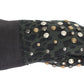 Elegant Studded Gray Wool Shearling Gloves