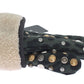 Elegant Studded Gray Wool Shearling Gloves