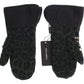 Elegant Studded Gray Wool Shearling Gloves