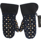 Chic Gray Wool & Shearling Gloves with Studded Details