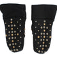 Elegant Studded Gray Wool Gloves