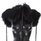 Elegant Black Fox Fur Silk Shoulder Wrap