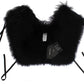 Elegant Black Fox Fur Silk Shoulder Wrap