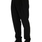 Elegant Black Striped Straight Fit Dress Pants