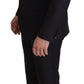 Elegant Black Three-Piece Wool Blend Suit