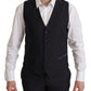 Elegant Black Three-Piece Wool Blend Suit