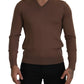 Elegant Virgin Wool V-Neck Pullover Sweater