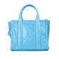 The Shiny Crinkle Mini Tote Air Blue Leather Crossbody Handbag Purse