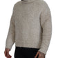 Elegant Cream Turtleneck Wool Blend Sweater