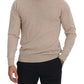 Elegant Beige Crewneck Wool Sweater