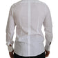 Elegant White Peacock Feather Dress Shirt