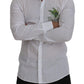 Elegant White Peacock Feather Dress Shirt