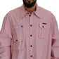 Elegant Pink Casual Cotton Shirt