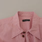 Elegant Pink Casual Cotton Shirt