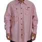 Elegant Pink Casual Cotton Shirt