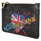 Black Leather #DGLovesLondon Women Cardholder Coin Case  Wallet