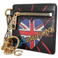 Black Leather #DGLovesLondon Keyring Cardholder Coin Case