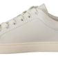 Elegant White Leather Low-Top Sneakers