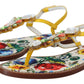 Majolica Crystal Embellished Leather Sandals